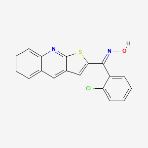 molecular formula C18H11ClN2OS B2478557 (2-氯苯基)(噻吩并[2,3-b]喹啉-2-基)甲酮肟 CAS No. 692737-16-9