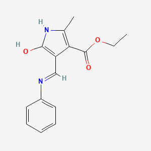 molecular formula C15H16N2O3 B2478560 ethyl 4-(anilinomethylene)-2-methyl-5-oxo-4,5-dihydro-1H-pyrrole-3-carboxylate CAS No. 338762-02-0