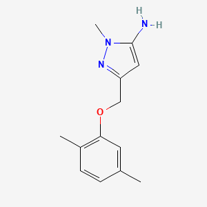 molecular formula C13H17N3O B2478566 5-[(2,5-Dimethylphenoxy)methyl]-2-methylpyrazol-3-amine CAS No. 1226113-34-3