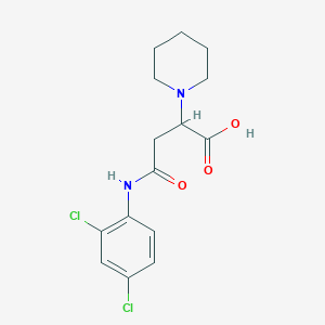 molecular formula C15H18Cl2N2O3 B2478573 4-((2,4-Dichlorophenyl)amino)-4-oxo-2-(piperidin-1-yl)butanoic acid CAS No. 899964-55-7