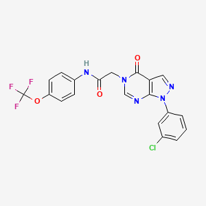 molecular formula C20H13ClF3N5O3 B2478574 2-(1-(3-chlorophenyl)-4-oxo-1H-pyrazolo[3,4-d]pyrimidin-5(4H)-yl)-N-(4-(trifluoromethoxy)phenyl)acetamide CAS No. 895016-62-3