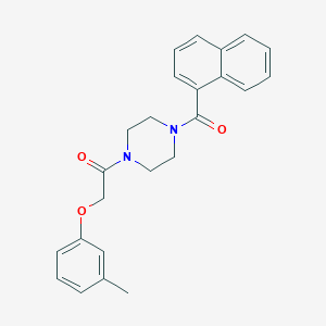 molecular formula C24H24N2O3 B247858 1-[(3-Methylphenoxy)acetyl]-4-(1-naphthoyl)piperazine 