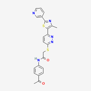 N-(4-acetylphenyl)-2-((6-(4-methyl-2-(pyridin-3-yl)thiazol-5-yl)pyridazin-3-yl)thio)acetamide