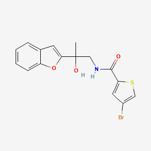 molecular formula C16H14BrNO3S B2478587 N-(2-(苯并呋喃-2-基)-2-羟丙基)-4-溴噻吩-2-甲酰胺 CAS No. 2034277-49-9