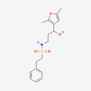 molecular formula C17H23NO4S B2478589 N-(3-(2,5-dimethylfuran-3-yl)-3-hydroxypropyl)-2-phenylethanesulfonamide CAS No. 1421528-71-3