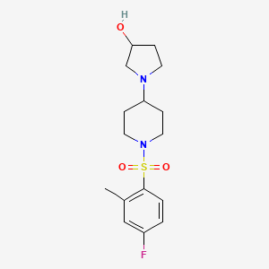 1-(1-((4-Fluoro-2-methylphenyl)sulfonyl)piperidin-4-yl)pyrrolidin-3-ol