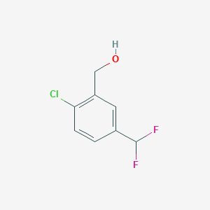 molecular formula C8H7ClF2O B2478599 [2-Chloro-5-(difluoromethyl)phenyl]methanol CAS No. 1783526-22-6