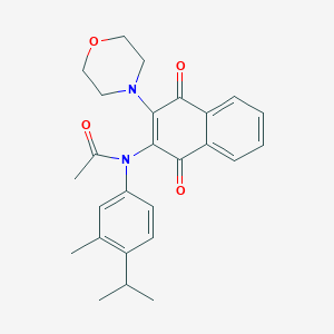 molecular formula C26H28N2O4 B2478600 N-(4-异丙基-3-甲基苯基)-N-(3-吗啉代-1,4-二氧代-1,4-二氢-2-萘甲基)乙酰胺 CAS No. 866153-68-6