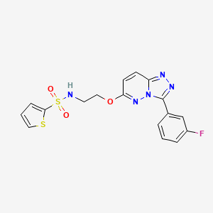 molecular formula C17H14FN5O3S2 B2478601 N-(2-((3-(3-氟苯基)-[1,2,4]三唑并[4,3-b]哒嗪-6-基)氧基)乙基)噻吩-2-磺酰胺 CAS No. 1021051-34-2