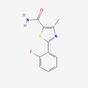 molecular formula C11H9FN2OS B2478610 2-(2-氟苯基)-4-甲基-1,3-噻唑-5-甲酰胺 CAS No. 1181638-58-3
