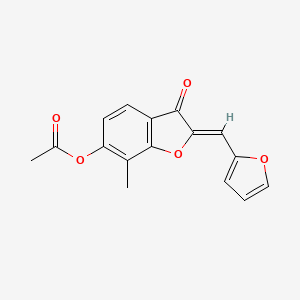 (Z)-2-(furan-2-ylmethylene)-7-methyl-3-oxo-2,3-dihydrobenzofuran-6-yl acetate