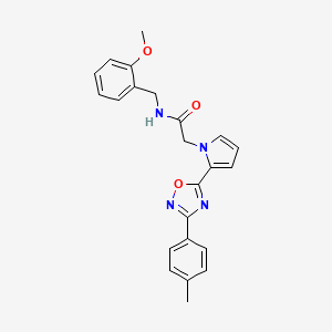 molecular formula C23H22N4O3 B2478618 N-(2-metoxibencil)-2-{2-[3-(4-metilfenil)-1,2,4-oxadiazol-5-il]-1H-pirrol-1-il}acetamida CAS No. 1260990-94-0