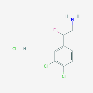 molecular formula C8H9Cl3FN B2478624 2-(3,4-Dichlorophenyl)-2-fluoroethan-1-amine hydrochloride CAS No. 95392-15-7