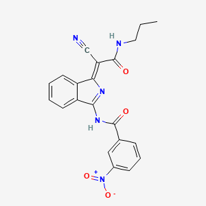 (Z)-N-(1-(1-cyano-2-oxo-2-(propylamino)ethylidene)-1H-isoindol-3-yl)-3-nitrobenzamide