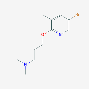 molecular formula C11H17BrN2O B2478638 {3-[(5-Bromo-3-methylpyridin-2-yl)oxy]propyl}dimethylamine CAS No. 1289123-18-7