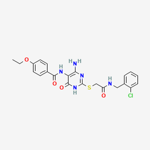 N-(4-amino-2-((2-((2-chlorobenzyl)amino)-2-oxoethyl)thio)-6-oxo-1,6-dihydropyrimidin-5-yl)-4-ethoxybenzamide