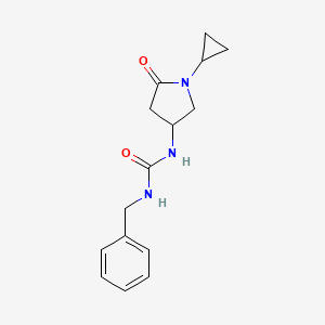molecular formula C15H19N3O2 B2478690 1-Benzyl-3-(1-cyclopropyl-5-oxopyrrolidin-3-yl)urea CAS No. 1396883-75-2