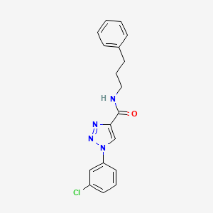 molecular formula C18H17ClN4O B2478694 N-(3-chloro-4-fluorophenyl)-3-[6-(2-methoxyphenoxy)pyrimidin-4-yl]benzamide CAS No. 951602-51-0