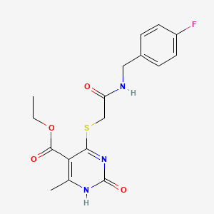 molecular formula C17H18FN3O4S B2478697 ethyl 4-[2-[(4-fluorophenyl)methylamino]-2-oxoethyl]sulfanyl-6-methyl-2-oxo-1H-pyrimidine-5-carboxylate CAS No. 900002-29-1