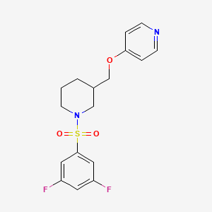 molecular formula C17H18F2N2O3S B2478702 4-[[1-(3,5-Difluorophenyl)sulfonylpiperidin-3-yl]methoxy]pyridine CAS No. 2380039-92-7