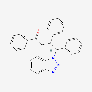 molecular formula C28H23N3O B2478711 4-(Benzotriazol-1-yl)-1,3,4-triphenylbutan-1-one CAS No. 681455-93-6