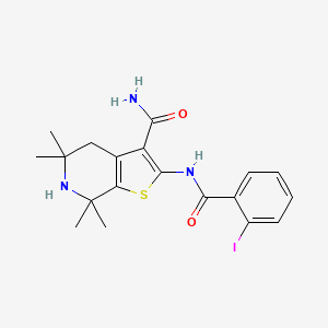 2-[(2-Iodobenzoyl)amino]-5,5,7,7-tetramethyl-4,6-dihydrothieno[2,3-c]pyridine-3-carboxamide