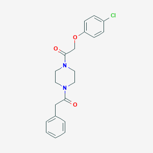 molecular formula C20H21ClN2O3 B247872 1-[(4-Chlorophenoxy)acetyl]-4-(phenylacetyl)piperazine 