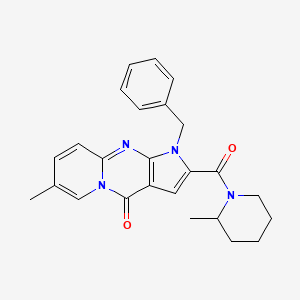 molecular formula C25H26N4O2 B2478720 1-苄基-7-甲基-2-(2-甲基哌啶-1-羰基)吡啶并[1,2-a]吡咯并[2,3-d]嘧啶-4(1H)-酮 CAS No. 900886-93-3