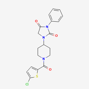 molecular formula C19H18ClN3O3S B2478725 1-(1-(5-氯噻吩-2-羰基)哌啶-4-基)-3-苯基咪唑烷-2,4-二酮 CAS No. 2034331-53-6
