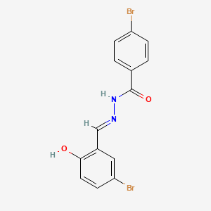molecular formula C14H10Br2N2O2 B2478734 (E)-4-bromo-N'-(5-bromo-2-hydroxybenzylidene)benzohydrazide CAS No. 324764-44-5