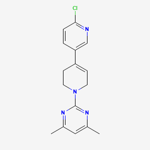 molecular formula C16H17ClN4 B2478749 2-[4-(6-Chloropyridin-3-yl)-3,6-dihydro-2H-pyridin-1-yl]-4,6-dimethylpyrimidine CAS No. 2248265-00-9