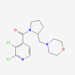 molecular formula C15H19Cl2N3O2 B2478753 4-{[1-(2,3-Dichloropyridine-4-carbonyl)pyrrolidin-2-yl]methyl}morpholine CAS No. 2094492-14-3