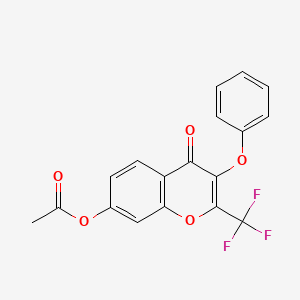 4-oxo-3-phenoxy-2-(trifluoromethyl)-4H-chromen-7-yl acetate