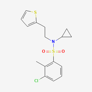 3-chloro-N-cyclopropyl-2-methyl-N-(2-(thiophen-2-yl)ethyl)benzenesulfonamide
