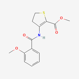 molecular formula C14H15NO4S B2478761 Methyl 3-(2-methoxybenzamido)-4,5-dihydrothiophene-2-carboxylate CAS No. 392242-92-1
