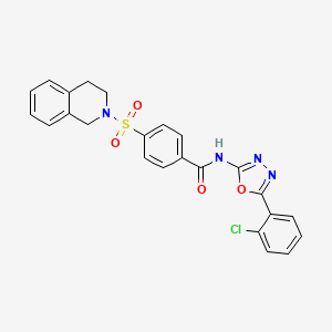 molecular formula C24H19ClN4O4S B2478762 N-(5-(2-chlorophenyl)-1,3,4-oxadiazol-2-yl)-4-((3,4-dihydroisoquinolin-2(1H)-yl)sulfonyl)benzamide CAS No. 533869-30-6