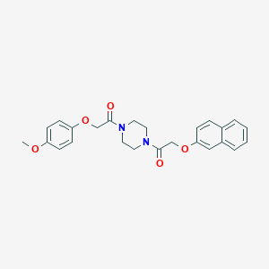 1-[(4-Methoxyphenoxy)acetyl]-4-[(2-naphthyloxy)acetyl]piperazine
