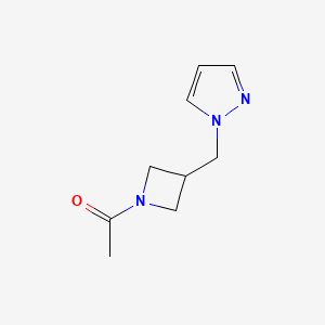 molecular formula C9H13N3O B2478772 1-[3-(Pyrazol-1-ylmethyl)azetidin-1-yl]ethanone CAS No. 2320858-90-8