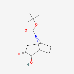 molecular formula C12H19NO4 B2478783 叔丁基2-羟基-3-氧代-8-氮杂双环[3.2.1]辛烷-8-羧酸酯 CAS No. 2260935-75-7