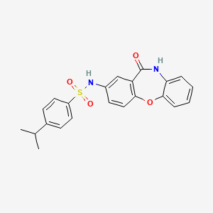 molecular formula C22H20N2O4S B2478789 4-异丙基-N-(11-氧代-10,11-二氢二苯并[b,f][1,4]恶杂环-2-基)苯磺酰胺 CAS No. 922137-66-4