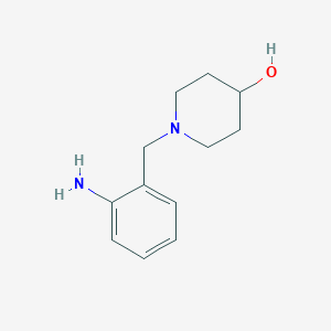 molecular formula C12H18N2O B2478798 1-[(2-Aminophenyl)methyl]piperidin-4-ol CAS No. 438192-12-2