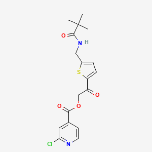 molecular formula C18H19ClN2O4S B2478799 2-{5-[(2,2-Dimethylpropanamido)methyl]thiophen-2-yl}-2-oxoethyl 2-chloropyridine-4-carboxylate CAS No. 1043117-25-4