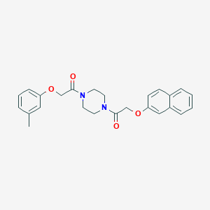 1-[(3-Methylphenoxy)acetyl]-4-[(2-naphthyloxy)acetyl]piperazine