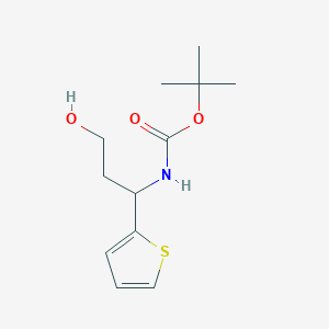 molecular formula C12H19NO3S B2478805 tert-butyl N-[3-hydroxy-1-(thiophen-2-yl)propyl]carbamate CAS No. 528586-26-7