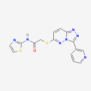 molecular formula C15H11N7OS2 B2478807 2-((3-(pyridin-3-yl)-[1,2,4]triazolo[4,3-b]pyridazin-6-yl)thio)-N-(thiazol-2-yl)acetamide CAS No. 868969-03-3