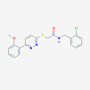 molecular formula C20H18ClN3O2S B2478808 N-(2-chlorobenzyl)-2-((6-(2-methoxyphenyl)pyridazin-3-yl)thio)acetamide CAS No. 896044-67-0