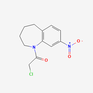 molecular formula C12H13ClN2O3 B2478814 2-Chloro-1-(8-nitro-2,3,4,5-tetrahydro-1-benzazepin-1-yl)ethanone CAS No. 2411253-51-3