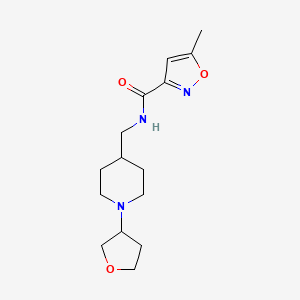 molecular formula C15H23N3O3 B2478816 5-methyl-N-((1-(tetrahydrofuran-3-yl)piperidin-4-yl)methyl)isoxazole-3-carboxamide CAS No. 2034605-98-4