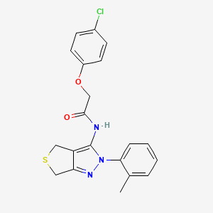 molecular formula C20H18ClN3O2S B2478817 2-(4-chlorophenoxy)-N-(2-(o-tolyl)-4,6-dihydro-2H-thieno[3,4-c]pyrazol-3-yl)acetamide CAS No. 396724-46-2