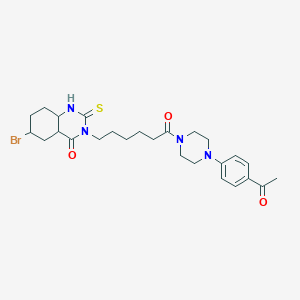 molecular formula C26H29BrN4O3S B2478818 3-{6-[4-(4-Acetylphenyl)piperazin-1-yl]-6-oxohexyl}-6-bromo-2-sulfanylidene-1,2,3,4-tetrahydroquinazolin-4-one CAS No. 422288-47-9